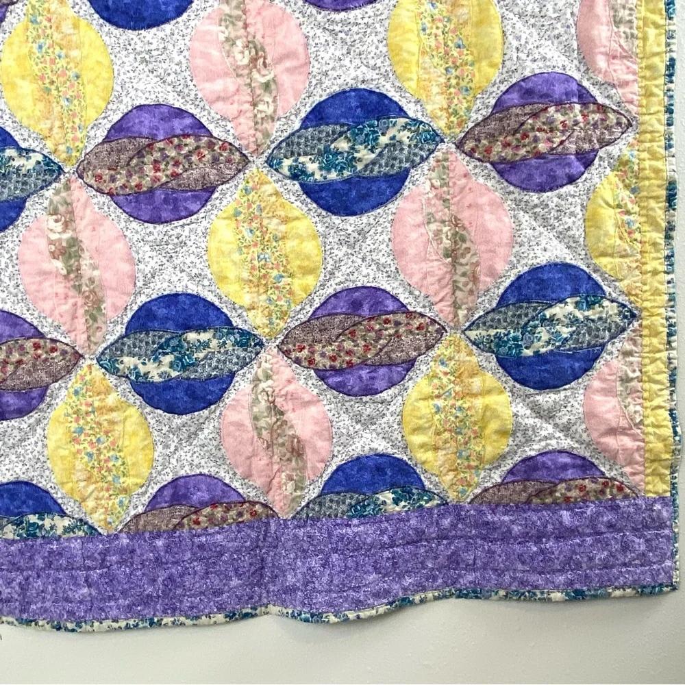 Vintage Handmade Floral Boho Baby Quilt